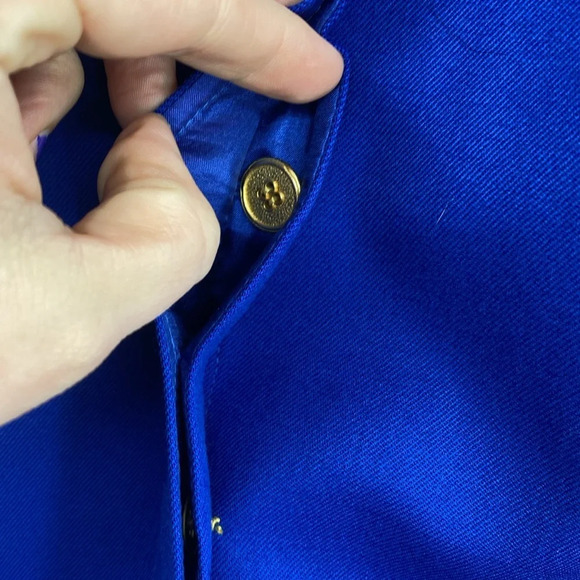 Pendleton Blazer Jacket Womens Size 10 Blue‎ Vintage Wool Gold Button Cropped - Picture 5 of 10